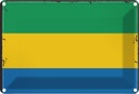Blechschild 20x30 cm Gabuns Gabon Flagge Fahne Wappen