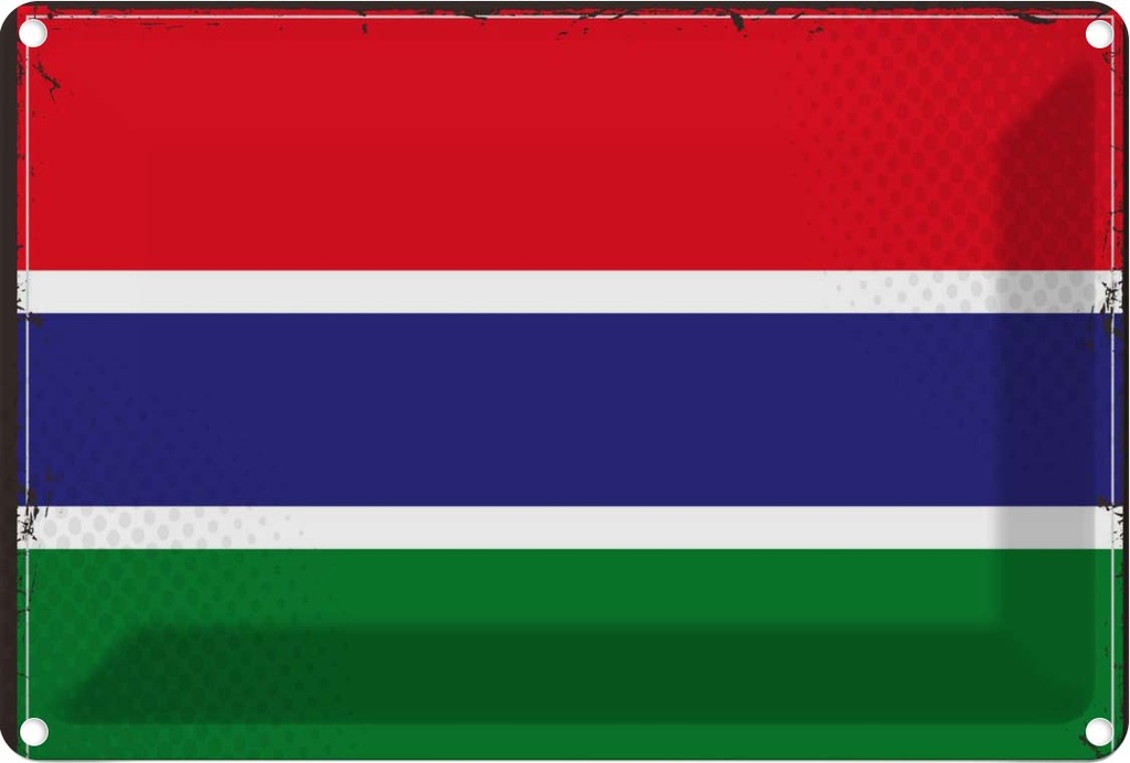 Blechschild 20x30 cm Gambias the Gambia Flagge Fahne Wappen