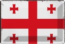 Blechschild 20x30 cm Georgiens Georgia Flagge Fahne Wappen