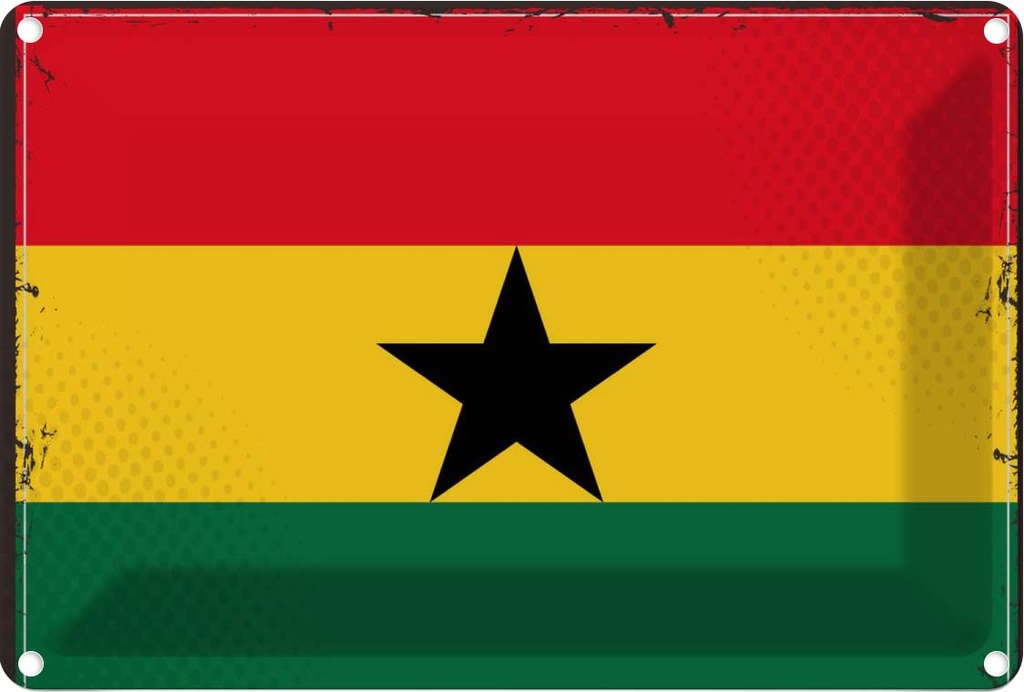 Blechschild 20x30 cm Ghanas Ghana Flagge Fahne Wappen