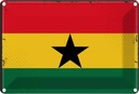 Blechschild 20x30 cm Ghanas Ghana Flagge Fahne Wappen