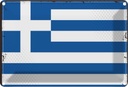 Blechschild 20x30 cm Griechenlands Greece Flagge Fahne Wappen