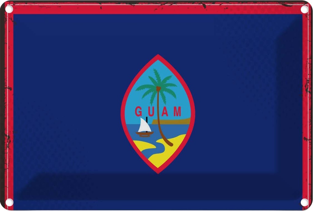 Blechschild 20x30 cm Guams Guam Flagge Fahne Wappen