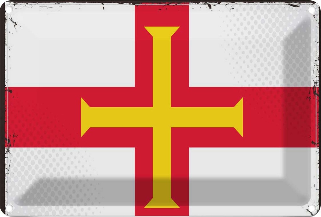 Blechschild 20x30 cm Guernseys Guernsey Flagge Fahne Wappen