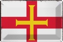 Blechschild 20x30 cm Guernseys Guernsey Flagge Fahne Wappen