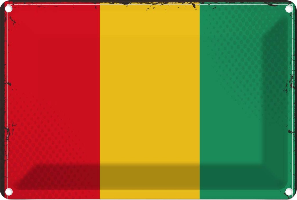 Blechschild 20x30 cm Guineas Guinea Flagge Fahne Wappen