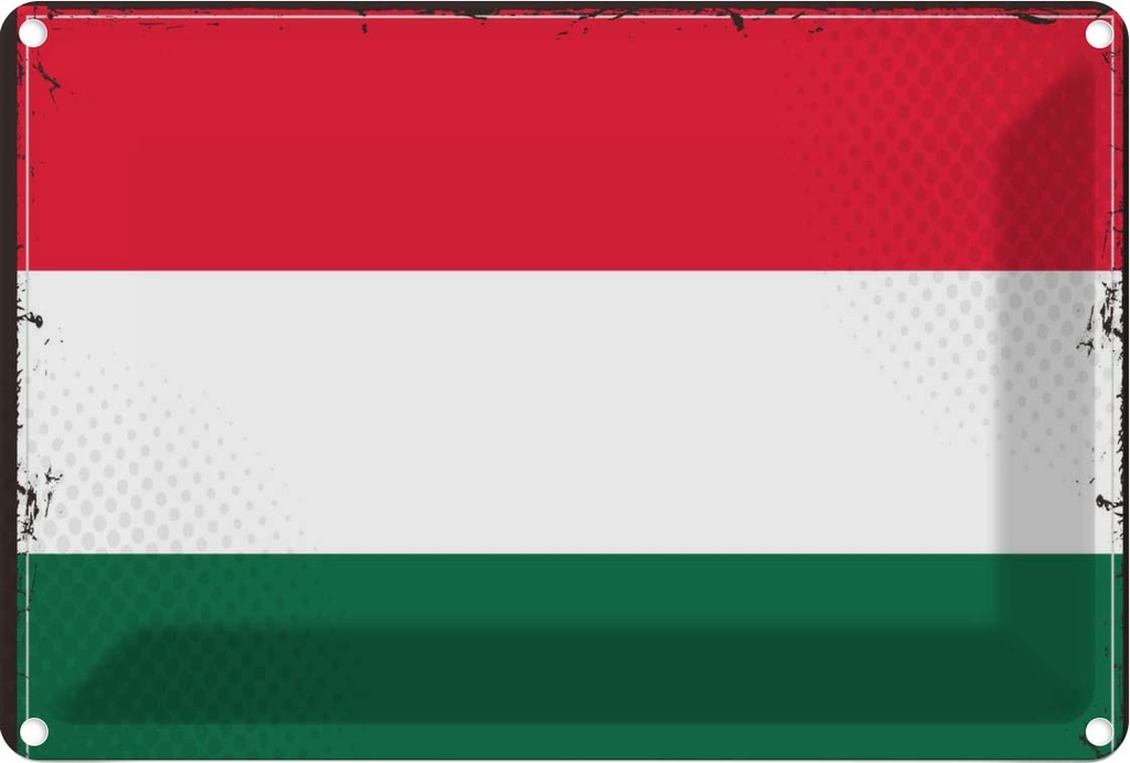 Blechschild 20x30 cm Ungarns Hungary Flagge Fahne Wappen