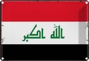 Blechschild 20x30 cm Irak Iraq Flagge Fahne Wappen
