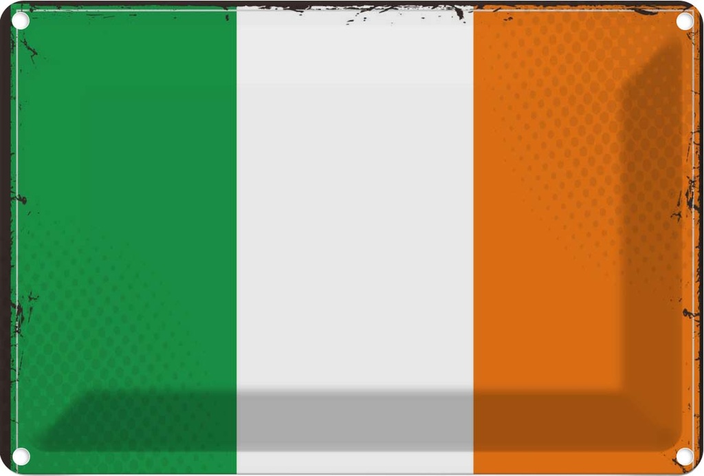 Blechschild 20x30 cm Irlands Ireland Flagge Fahne Wappen