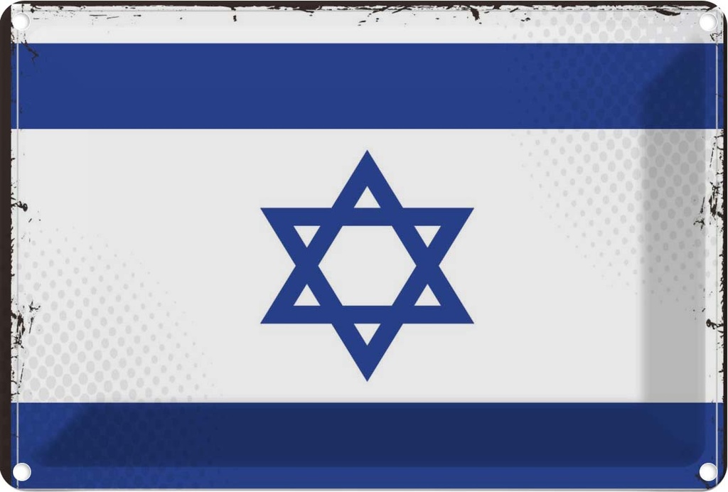 Blechschild 20x30 cm Israels Israel Flagge Fahne Wappen