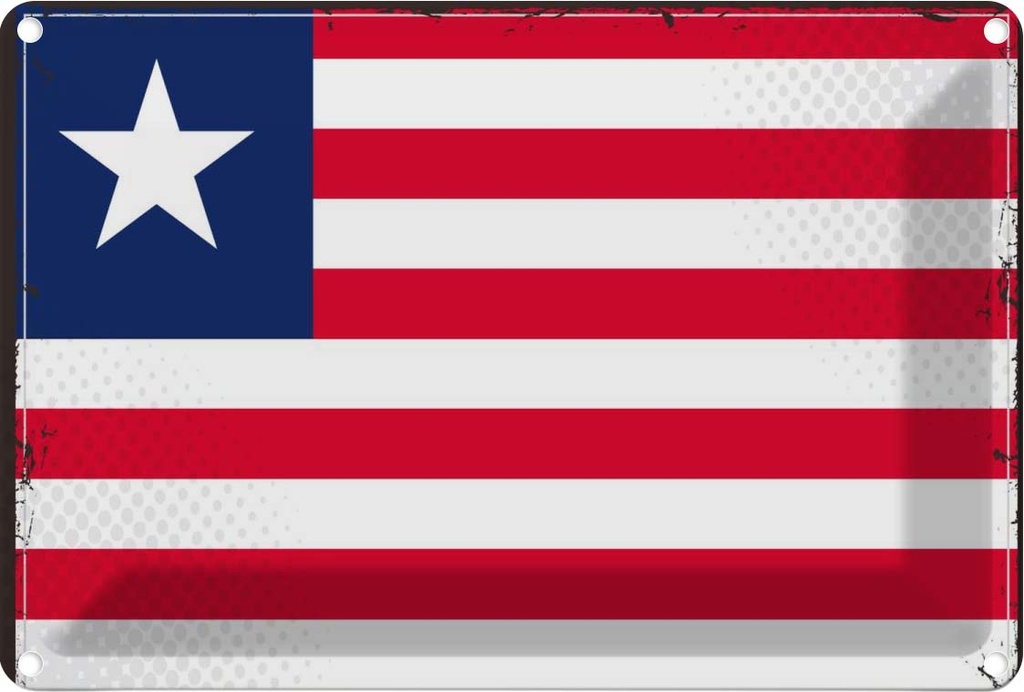 Blechschild 20x30 cm Liberias Liberia Flagge Fahne Wappen