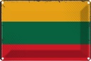 Blechschild 20x30 cm Litauens Lithuania Flagge Fahne Wappen