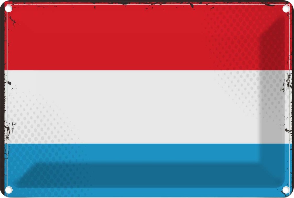 Blechschild 20x30 cm Luxemburgs Luxembourg Flagge Fahne Wappen