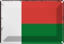Blechschild 20x30 cm Madagaskars Madagascar Flagge Fahne Wappen