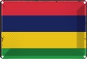 Blechschild 20x30 cm Mauritius Flagge Fahne Wappen