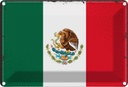Blechschild 20x30 cm Mexikos Mexico Flagge Fahne Wappen