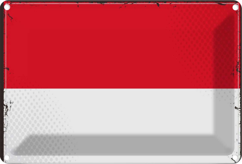 Blechschild 20x30 cm Monacos Monaco Flagge Fahne Wappen
