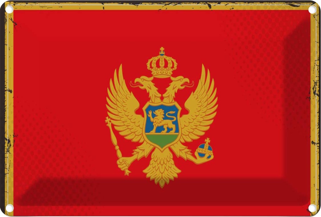 Blechschild 20x30 cm Montenegro Flagge Geburtstag Feiern Party Fahne Wappen