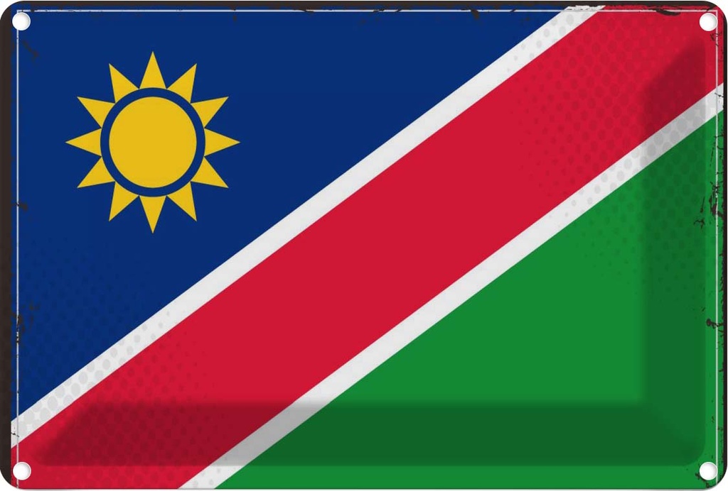 Blechschild 20x30 cm Namibias Namibia Flagge Fahne Wappen