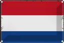 Blechschild 20x30 cm Niederlande Netherlands Flagge Fahne Wappen