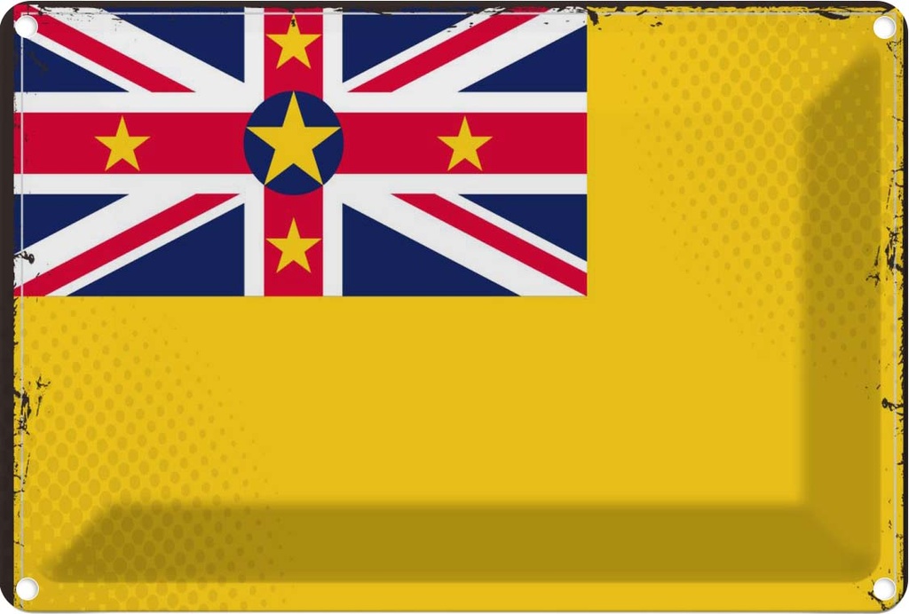 Blechschild 20x30 cm Niues Niue Flagge Fahne Wappen
