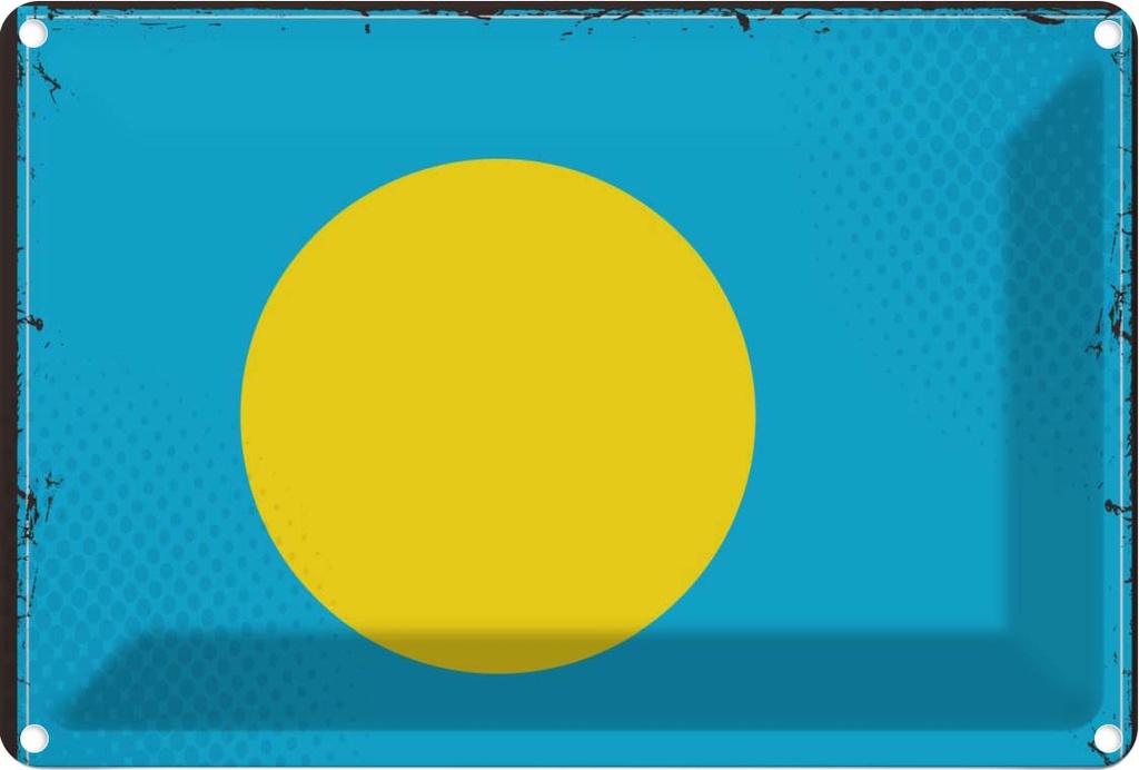 Blechschild 20x30 cm Palaus Palau Flagge Fahne Wappen