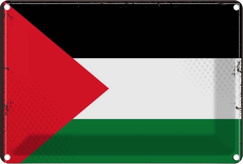 Blechschild 20x30 cm Palästinas Palestine Flagge Fahne Wappen