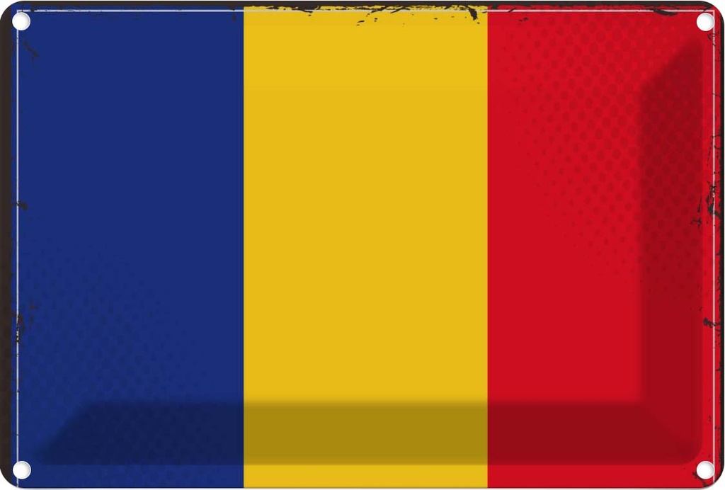 Blechschild 20x30 cm Rumäniens Romania Flagge Fahne Wappen