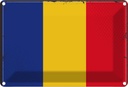 Blechschild 20x30 cm Rumäniens Romania Flagge Fahne Wappen