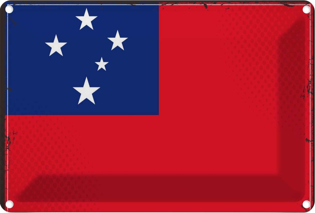 Blechschild 20x30 cm Samoas Samoa Flagge Fahne Wappen