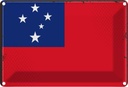 Blechschild 20x30 cm Samoas Samoa Flagge Fahne Wappen