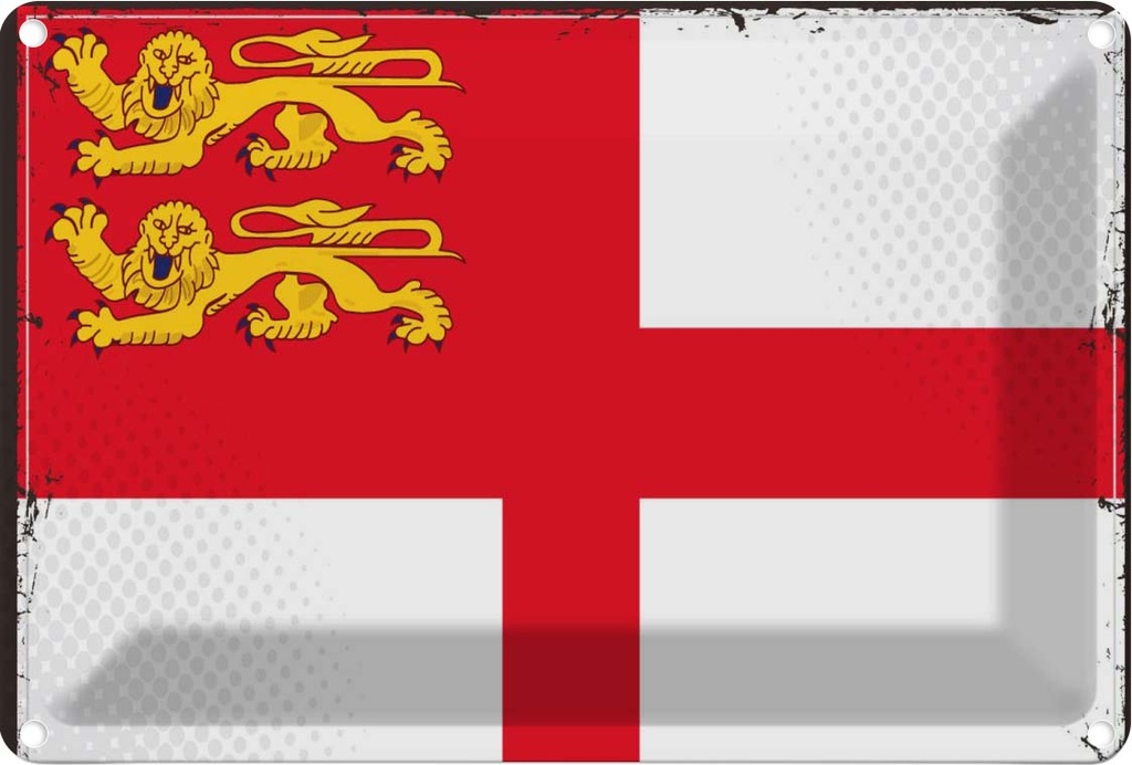 Blechschild 20x30 cm Sark Flagge Fahne Wappen