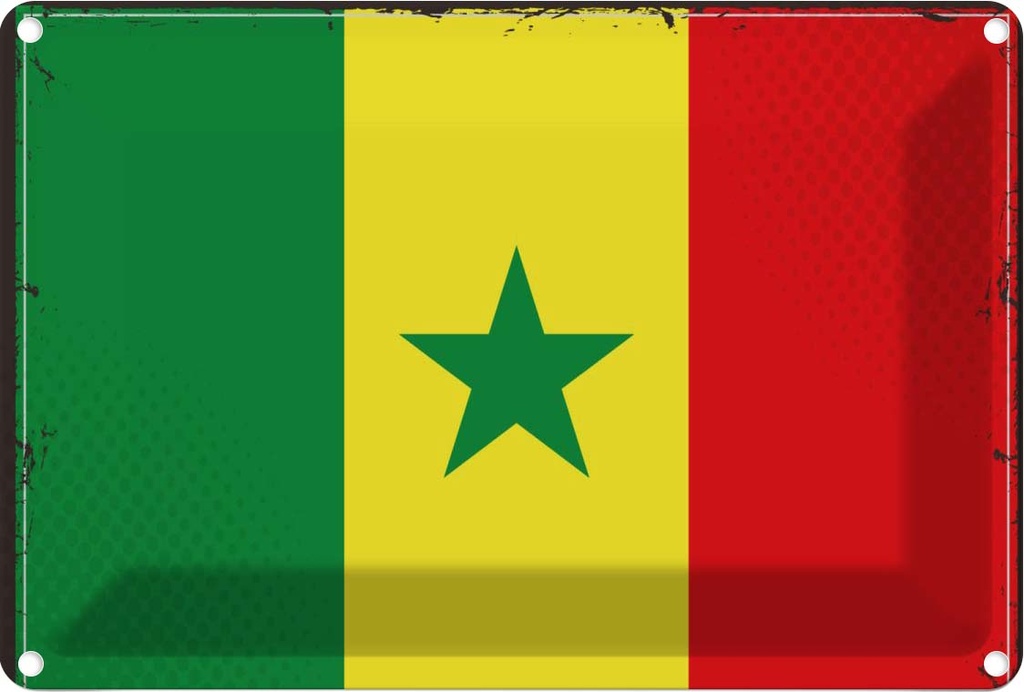 Blechschild 20x30 cm Senegal Flagge Fahne Wappen