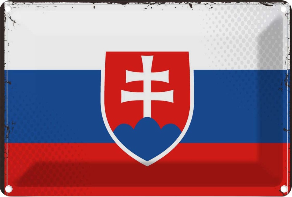 Blechschild 20x30 cm Slowakei Slovakia Flagge Fahne Wappen