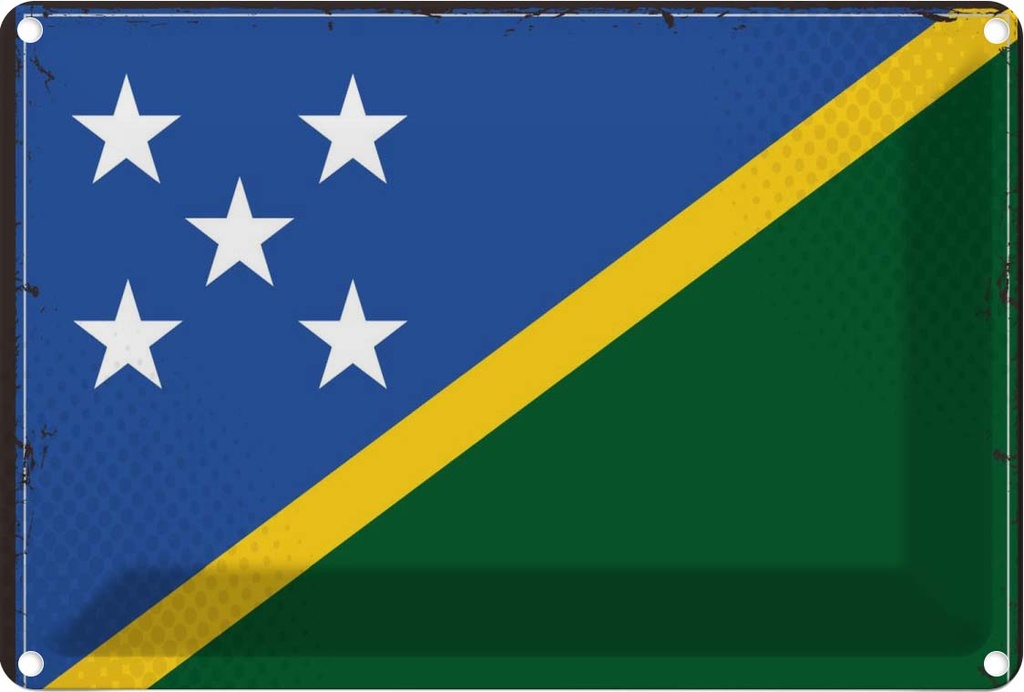 Blechschild 20x30 cm Salomonen Solomon Islands Flagge Fahne Wappen