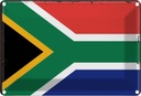 Blechschild 20x30 cm Südafrikas South Africa Flagge Fahne Wappen