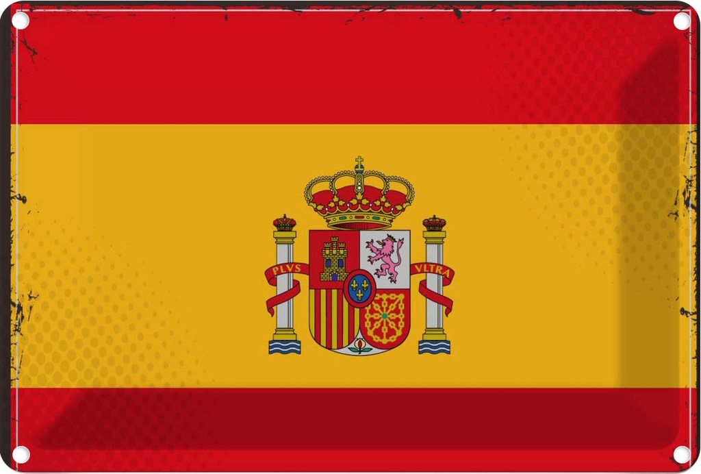 Blechschild 20x30 cm Spaniens Spain Flagge Geburtstag Feiern Party Fahne Wappen