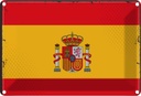 Blechschild 20x30 cm Spaniens Spain Flagge Geburtstag Feiern Party Fahne Wappen