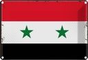 Blechschild 20x30 cm Syriens Syria Flagge Fahne Wappen