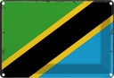 Blechschild 20x30 cm Tansanias Tanzania Flagge Fahne Wappen