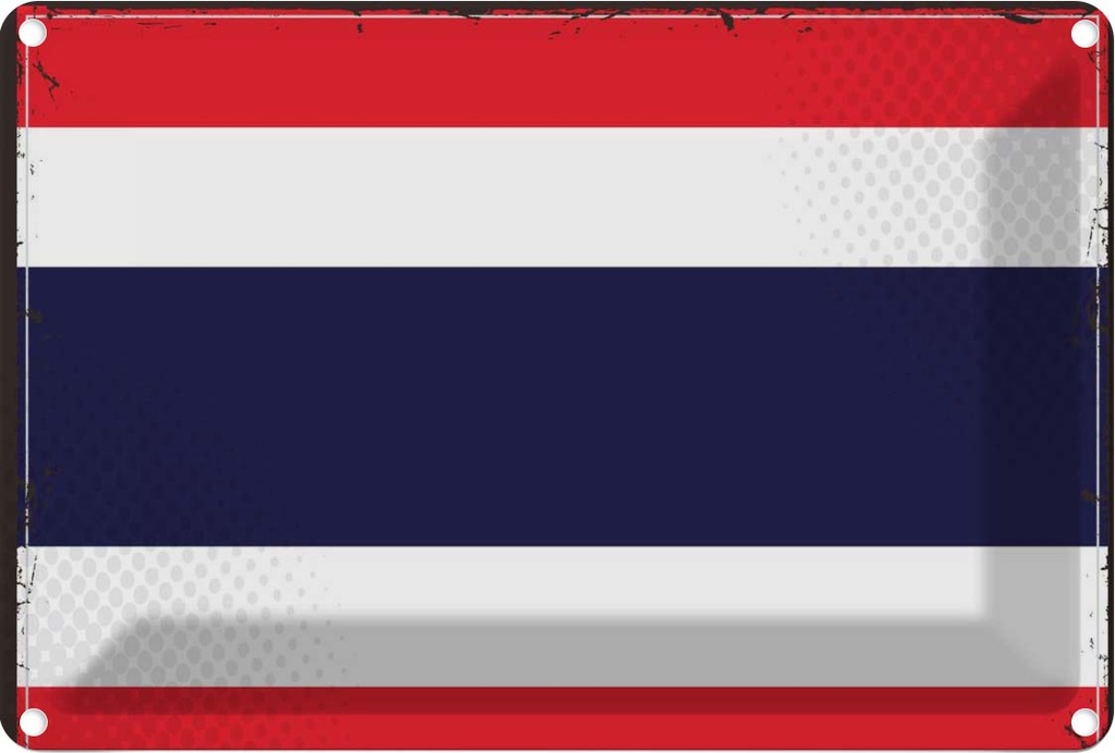 Blechschild 20x30 cm Thailands Thailand Flagge Fahne Wappen