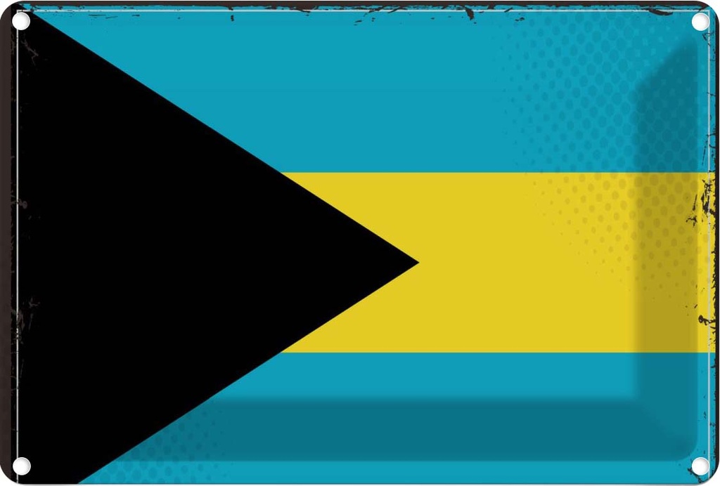 Blechschild 20x30 cm Bahamas Flagge Fahne Wappen