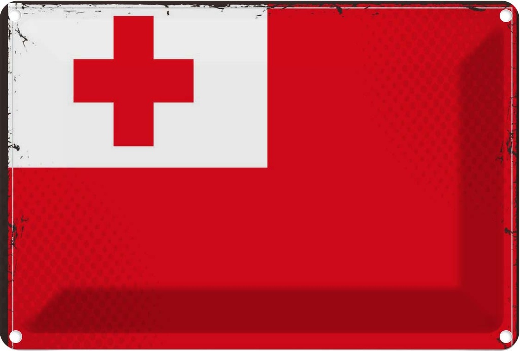 Blechschild 20x30 cm Tongas Tonga Flagge Fahne Wappen