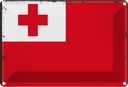Blechschild 20x30 cm Tongas Tonga Flagge Fahne Wappen