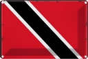 Blechschild 20x30 cm Trinidad und Tobagos Flagge Fahne Wappen
