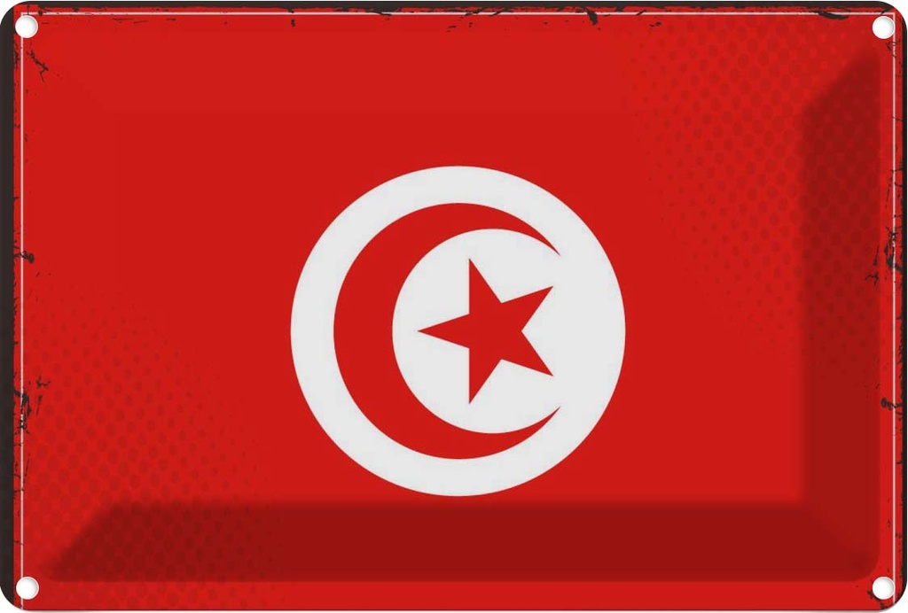Blechschild 20x30 cm Tunesiens Tunisia Flagge Fahne Wappen