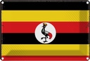 Blechschild 20x30 cm Ugandas Uganda Flagge Fahne Wappen
