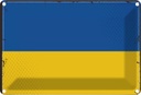 Blechschild 20x30 cm Ukraine Flagge Fahne Wappen