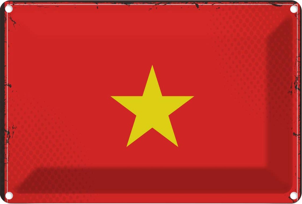Blechschild 20x30 cm Vietnams Vietnam Flagge Fahne Wappen