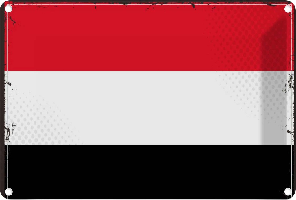 Blechschild 20x30 cm Jemen Yemen Flagge Fahne Wappen